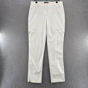 White House Black Market Jeans Womens 6R Slim Leg White Cargo Pockets Everyday
